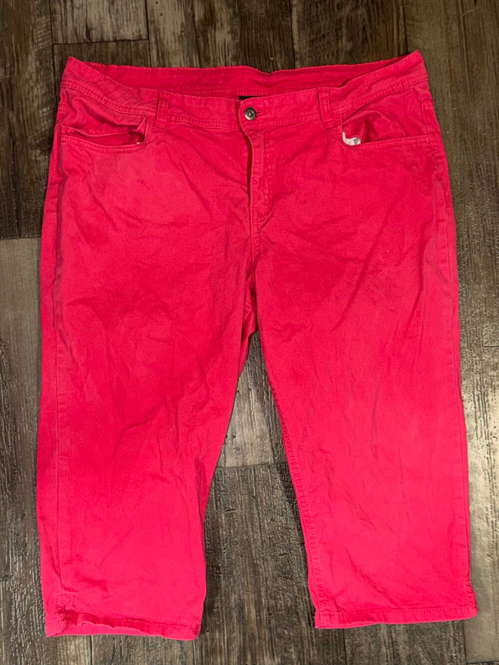 Faded Glory Red Pants Button Closure Belt Loops Five-Pocket Style